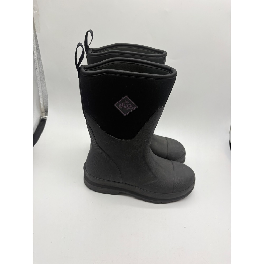 Muck Boot  Womens 7 Black Mid Calf Round Soft Toe Classic Work Boots 006021